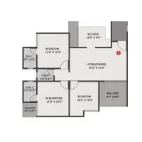 Crestline Shreshth Kiwale 3 BHK Floor Plan Image